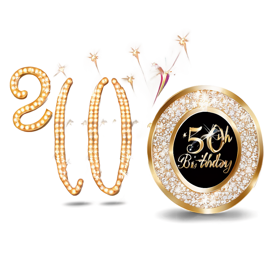 50th Birthday Glitz & Glam Png 06272024 PNG Image