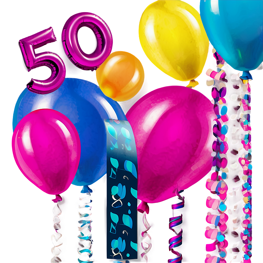 50th Birthday Party Splendor Png 4 PNG Image