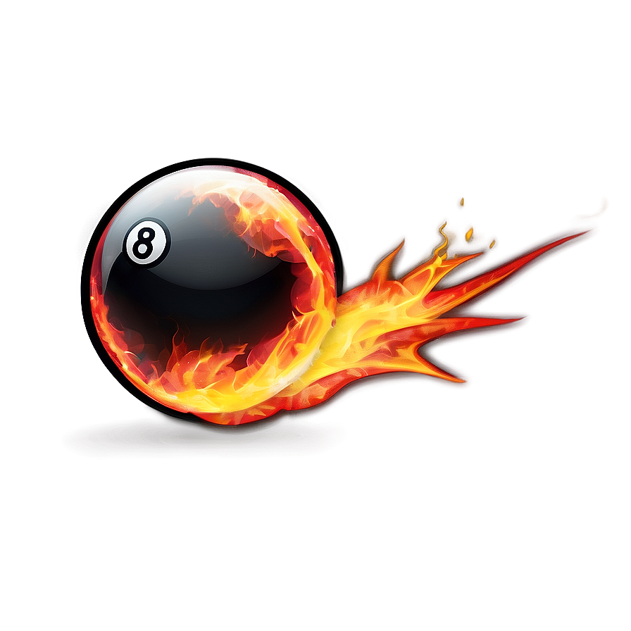 8 Ball On Fire Graphic Png Oae69 PNG Image