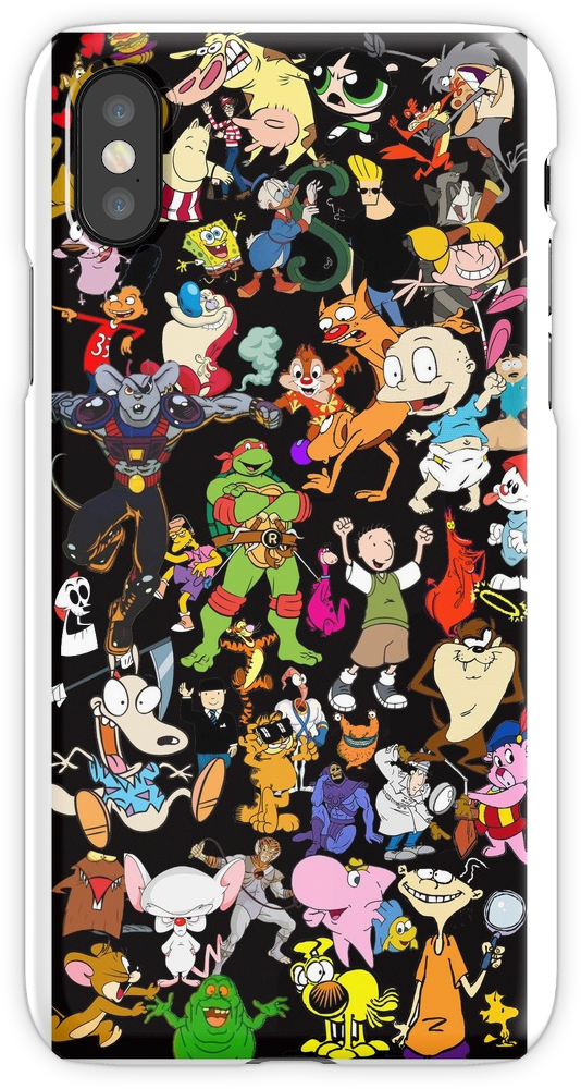 90s Cartoon Characters Phone Case PNG Image