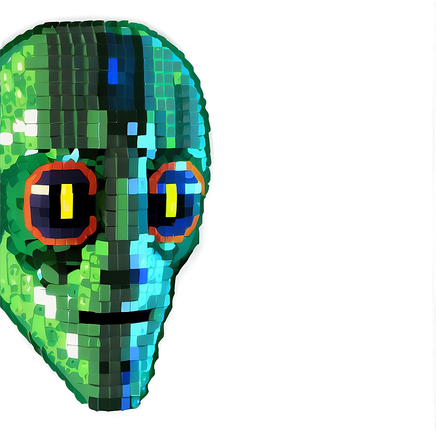 90s Pixelated Alien Png Vak PNG Image