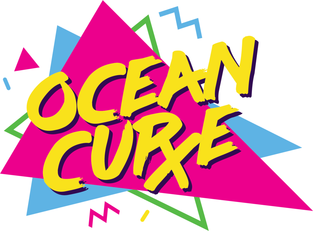 90s Retro Style Ocean Curve Graphic PNG Image