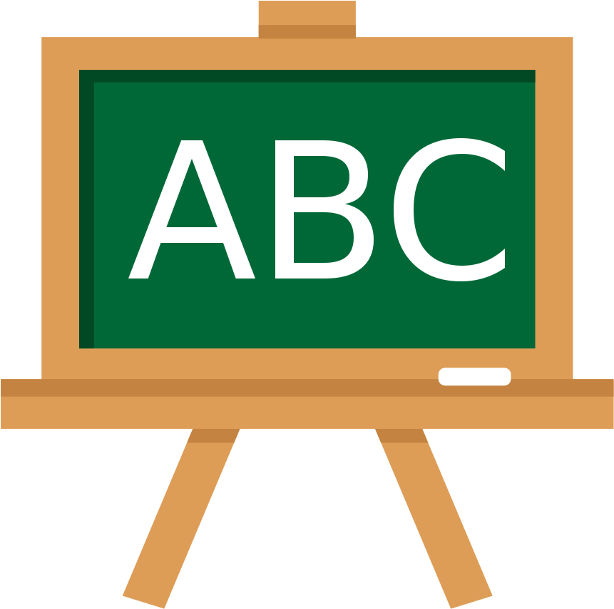 A B C Letterson Blackboard PNG Image