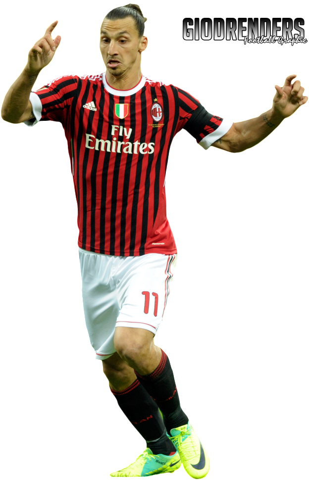 A C Milan Playerin Action Pose PNG Image