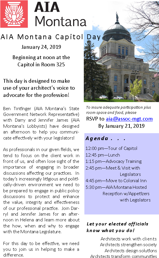 A I A Montana Capitol Day Event Flyer PNG Image