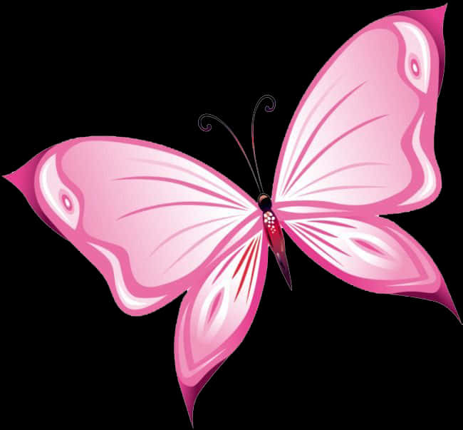 A Majestic Pink Butterfly In Its Natural Habitat PNG Image