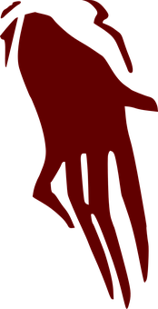 A Red Hand With Black Background PNG Image