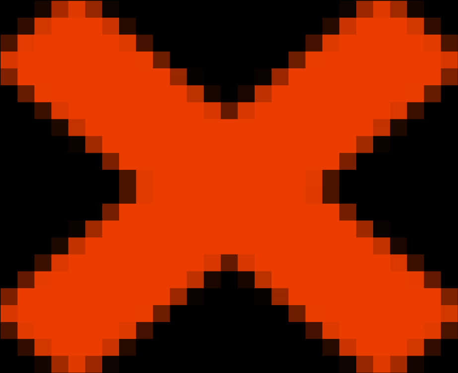 A Red X On A Black Background PNG Image