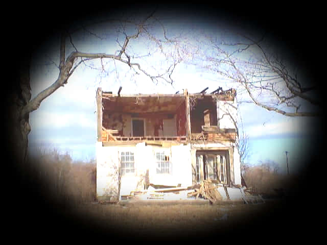 Abandoned House Through Vignette PNG Image