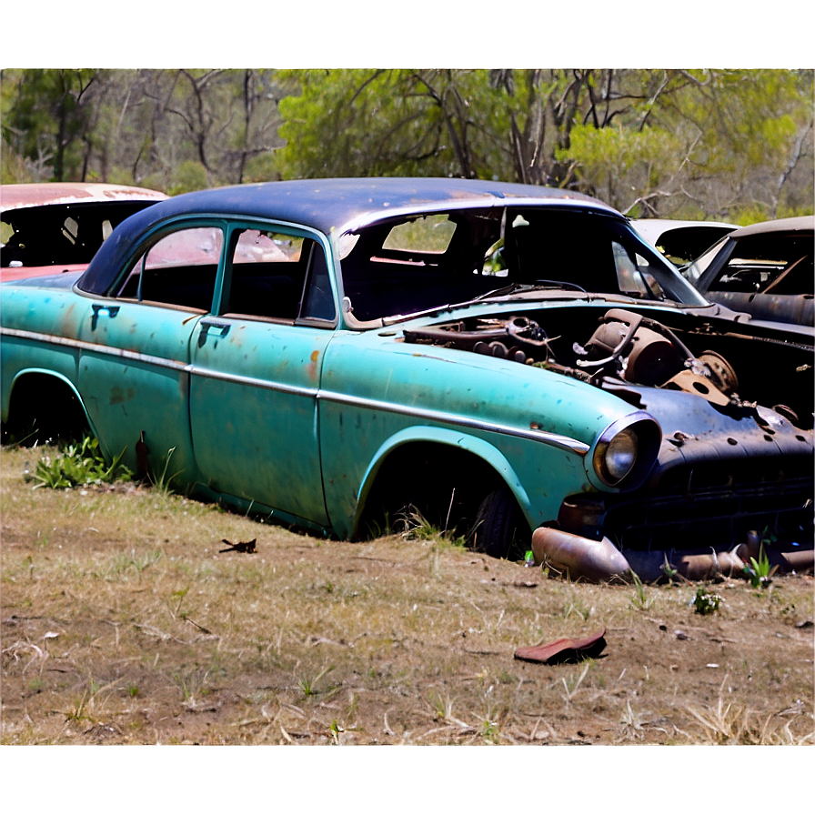 Abandoned Junkyard Cars Png 05232024 PNG Image