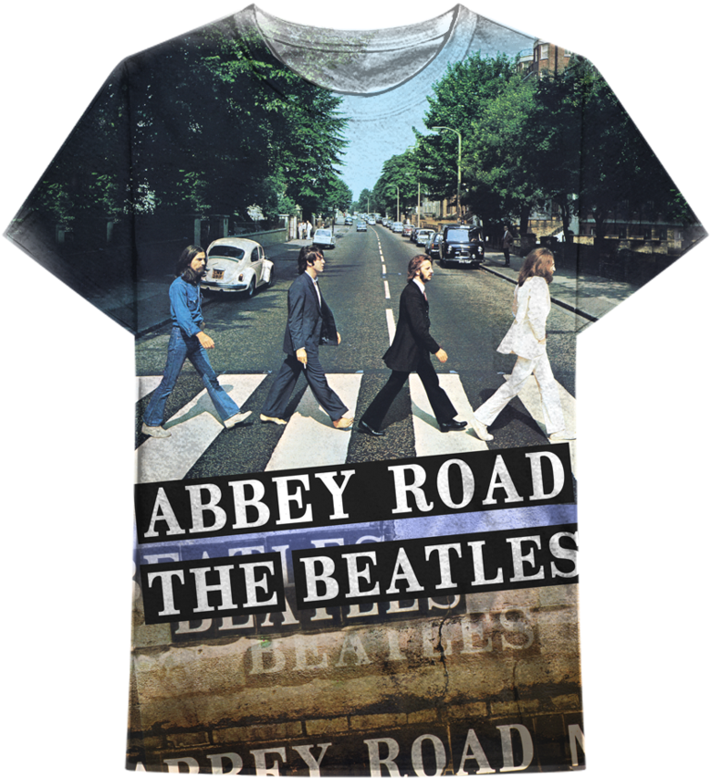 Abbey Road Beatles T Shirt Design PNG Image