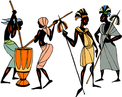 Abstract African Musicians PNG Image