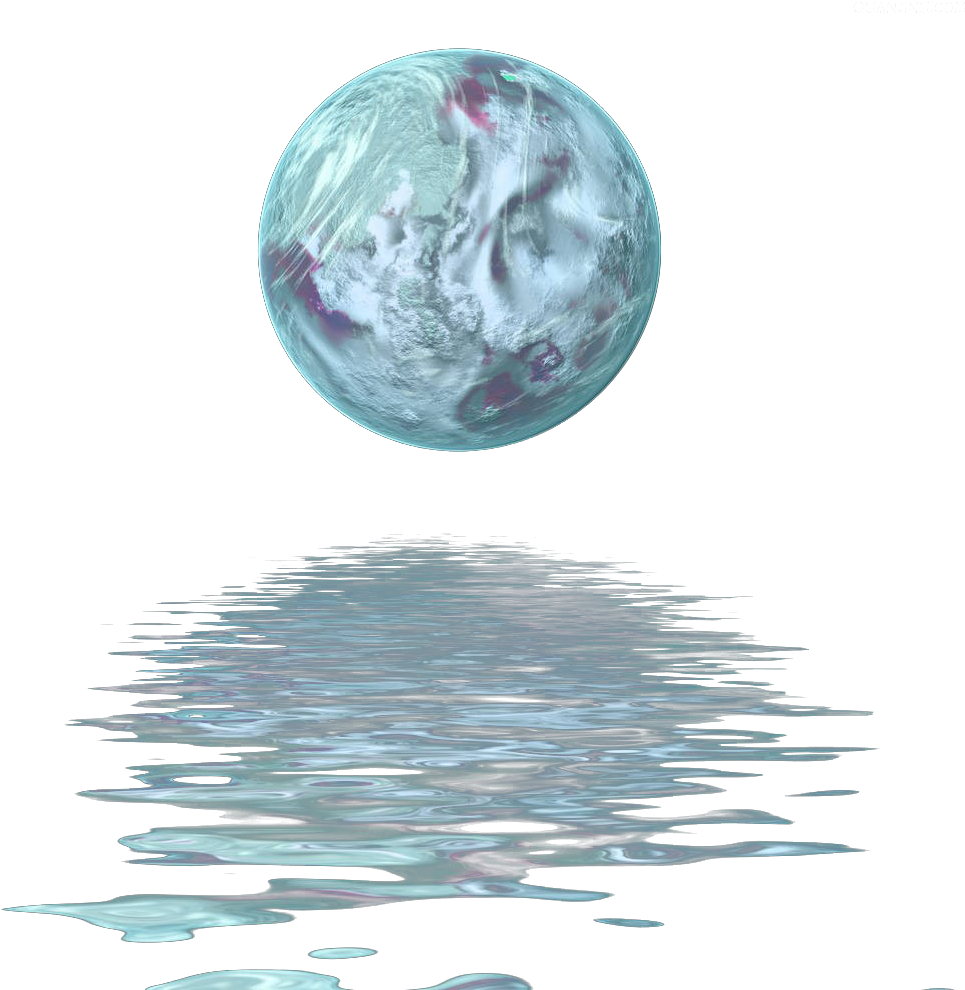 Abstract Aqua Planet Reflection PNG Image