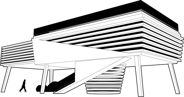 Abstract Architectural Structure Design PNG Image