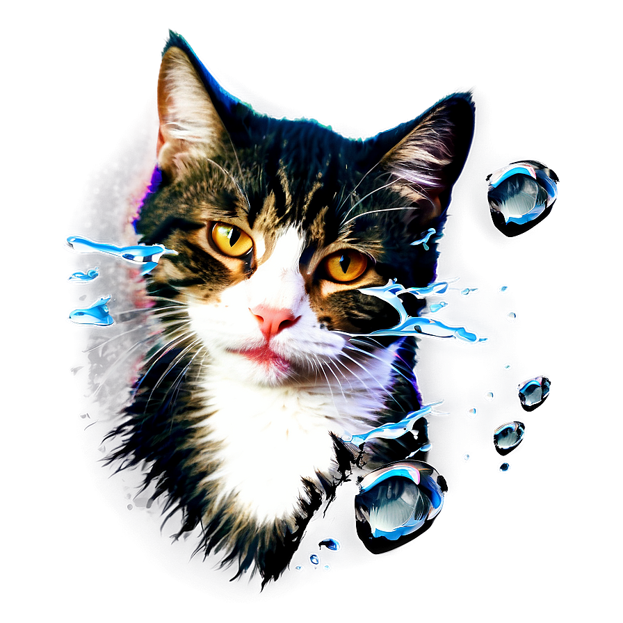 Abstract Art Crying Cat Png Jsc87 PNG Image