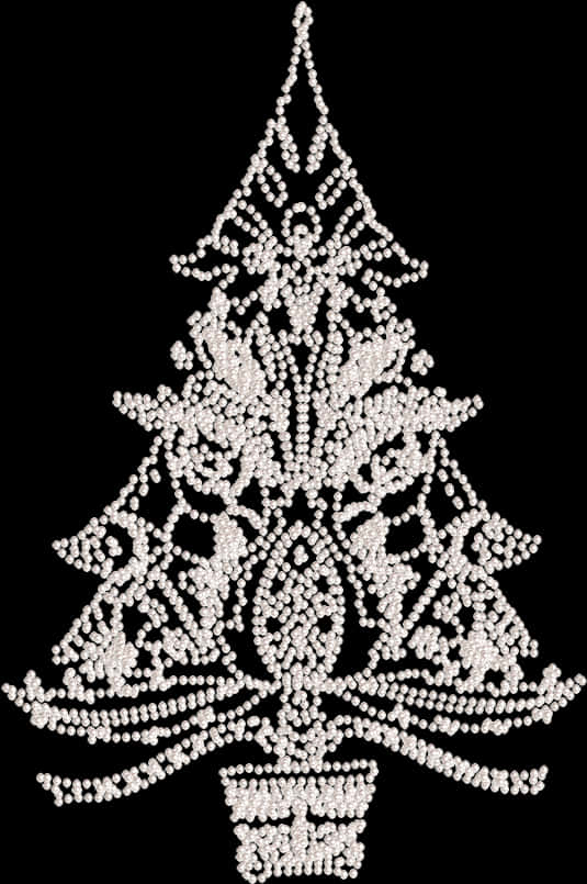 Abstract Beaded Christmas Tree Design PNG Image