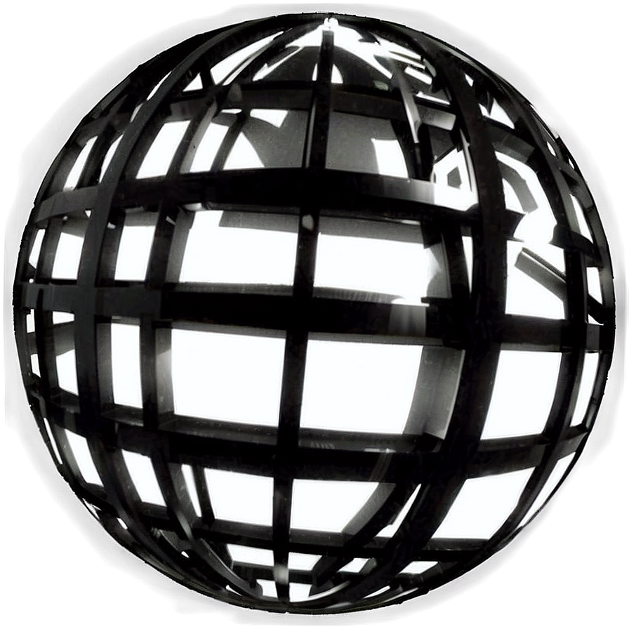 Abstract Black And White Globe Png 06282024 PNG Image