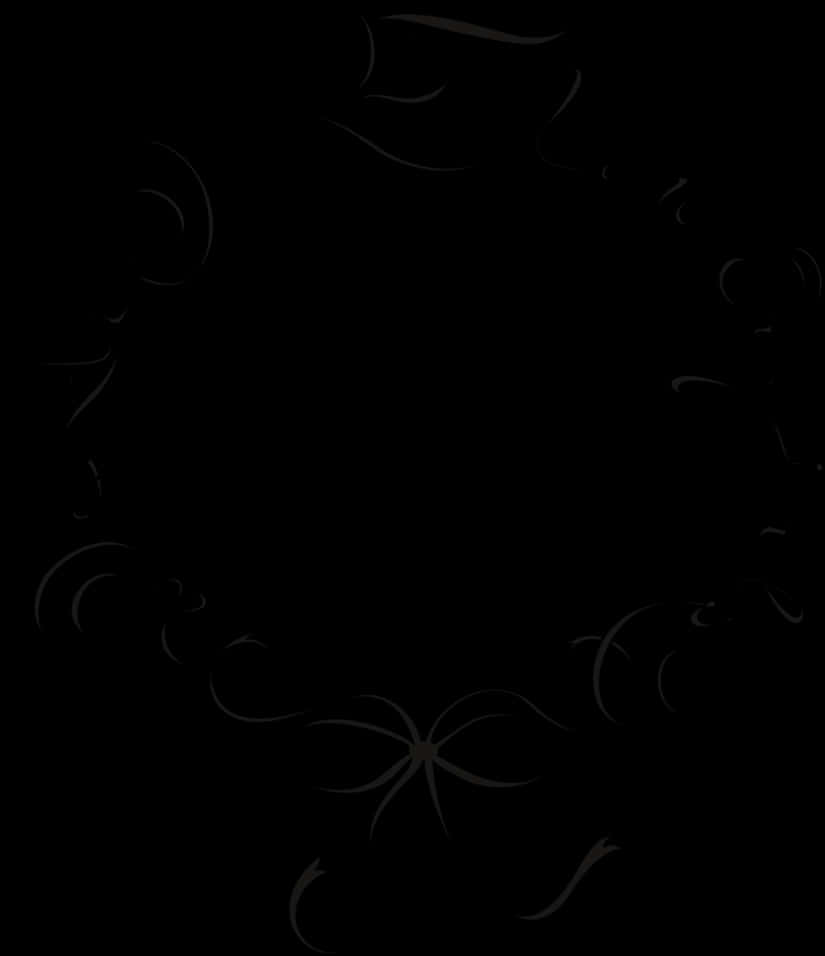 Abstract Black Floral Design PNG Image