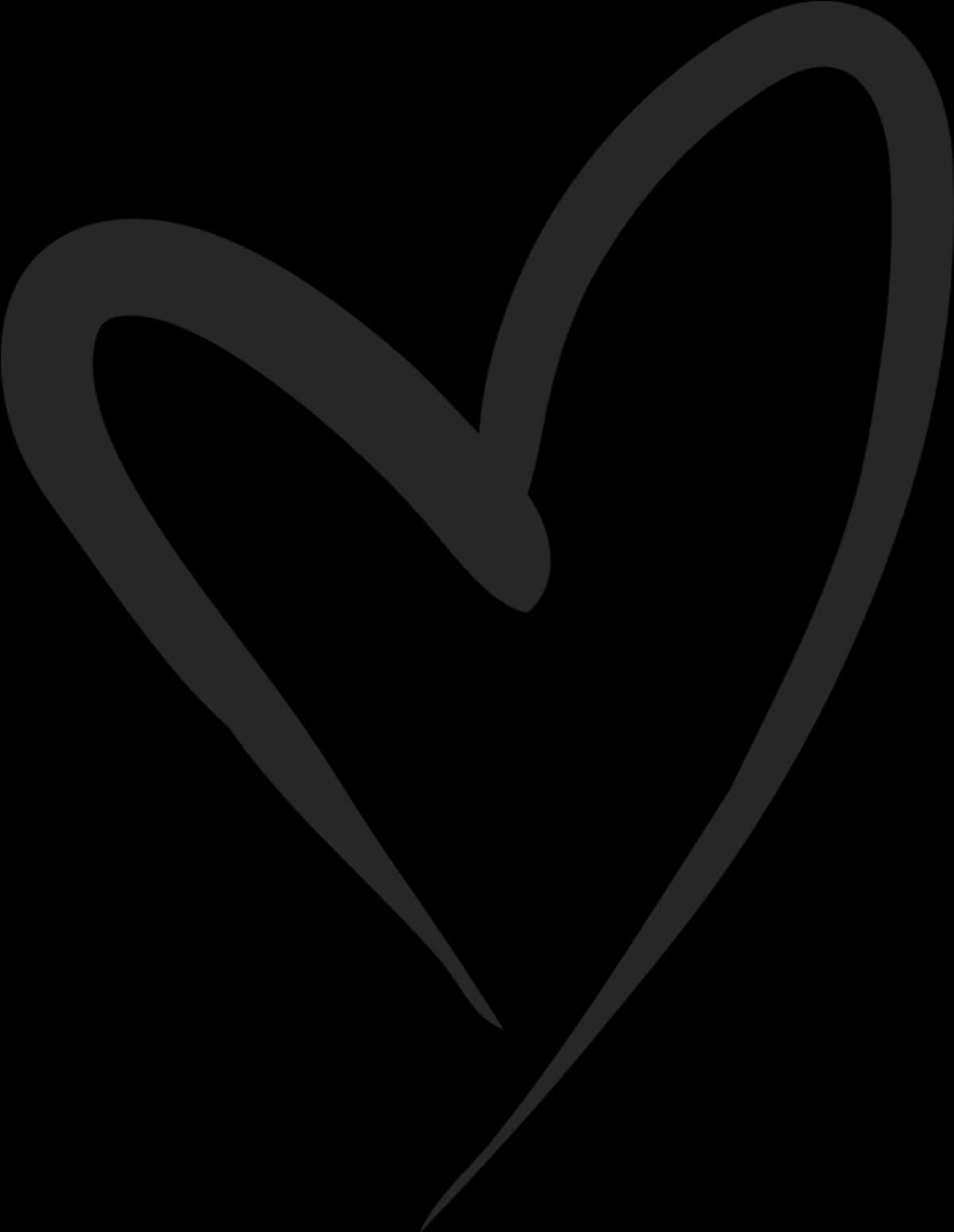 Abstract Black Heart Outline PNG Image