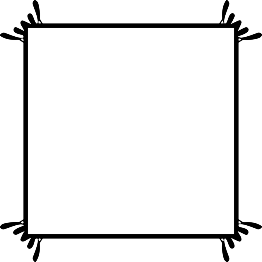 Abstract Black Square Framewith Corner Details PNG Image