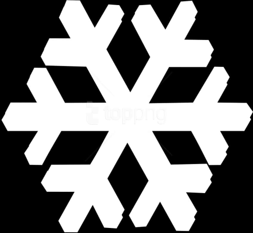 Abstract Blackand White Snowflake Design PNG Image