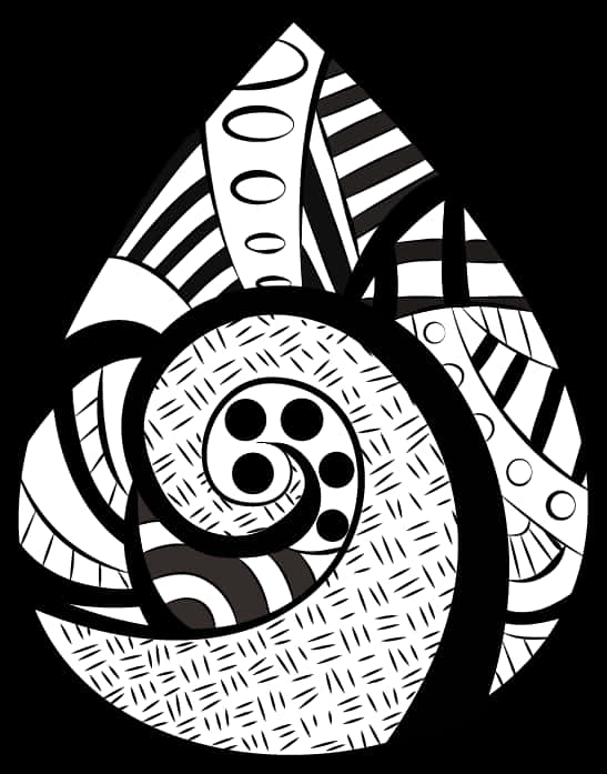 Abstract Blackand White Spiral Pattern PNG Image