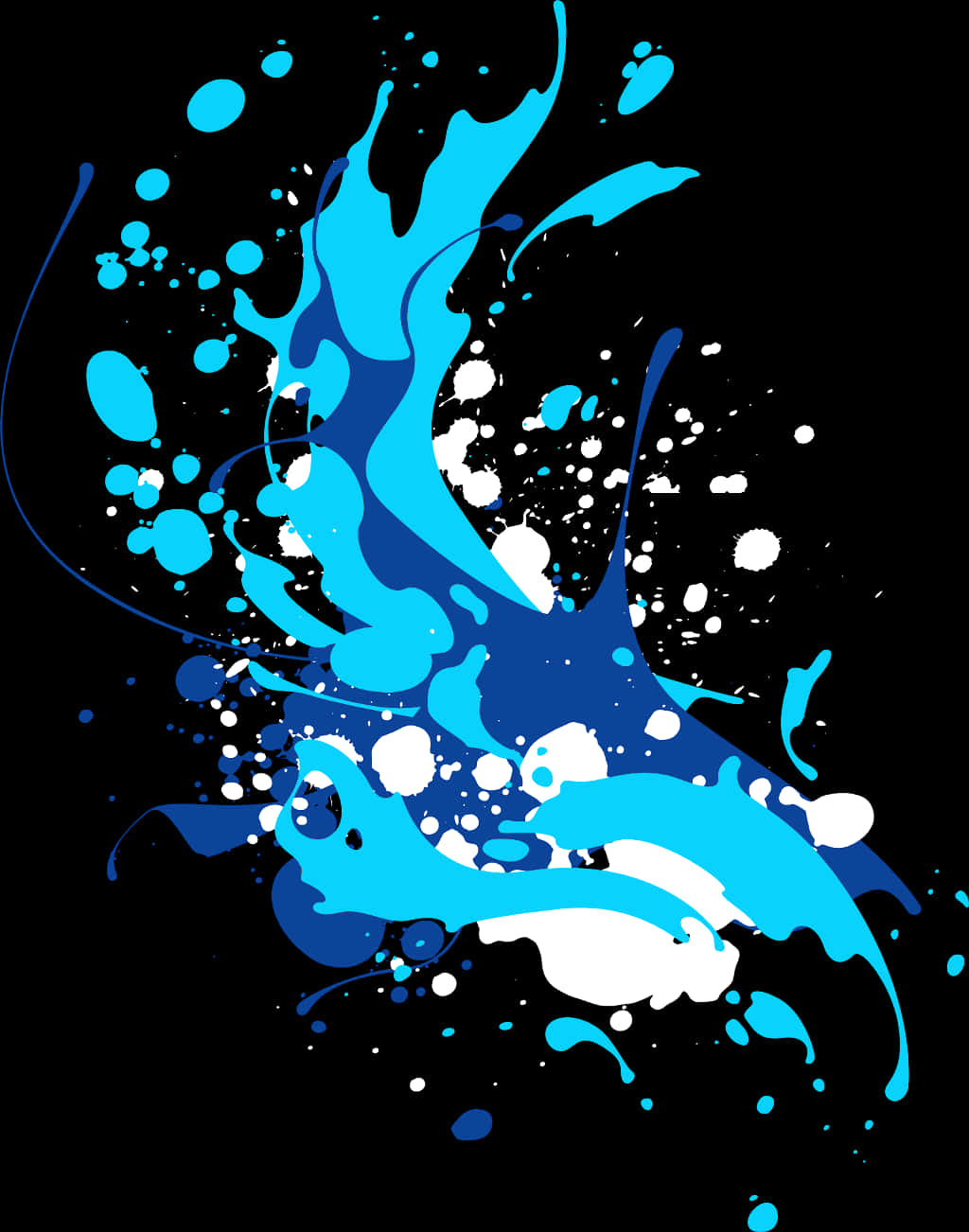 Abstract_ Blue_and_ White_ Paint_ Splash PNG Image