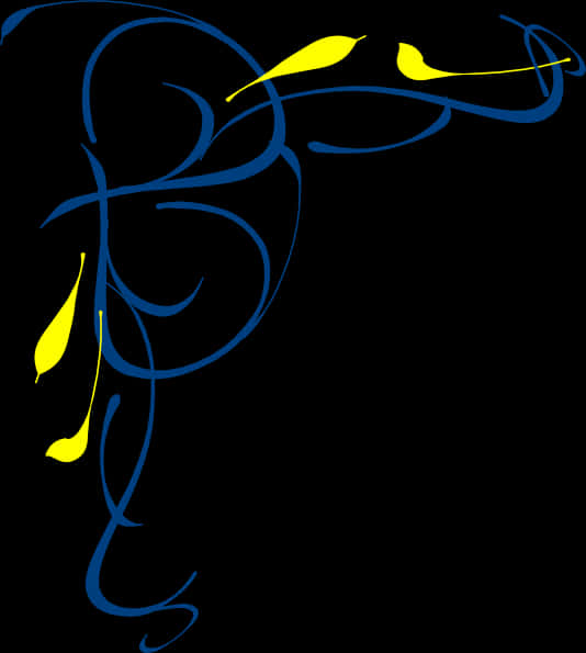 Abstract_ Blue_and_ Yellow_ Swirl_ Design PNG Image