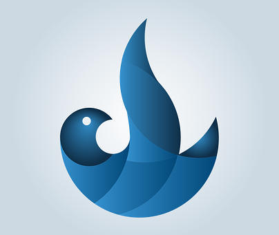 Abstract Blue Bird Graphic PNG Image