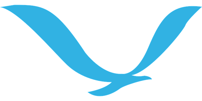 Abstract Blue Bird Silhouette PNG Image