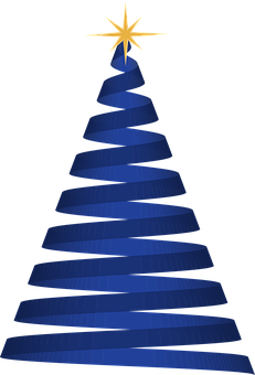 Abstract Blue Christmas Treewith Star PNG Image