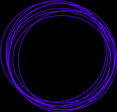 Abstract Blue Circleson Black Background PNG Image