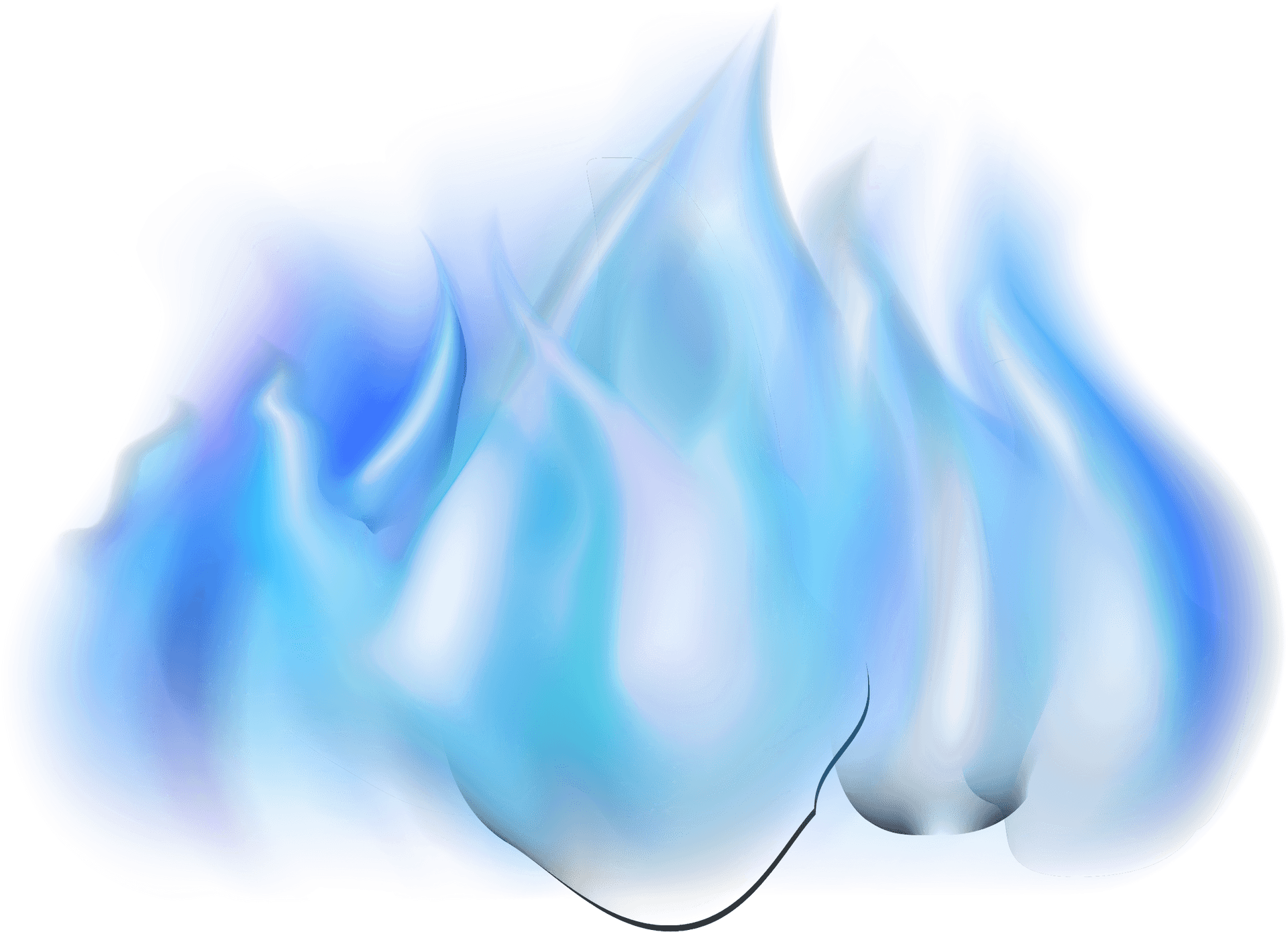 Abstract Blue Flame Artwork PNG Image