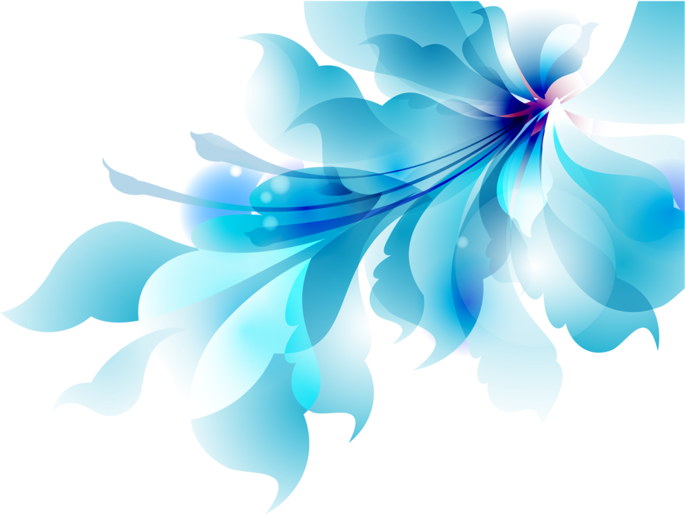 Abstract Blue Floral Vector Design PNG Image