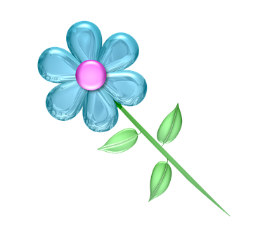 Abstract Blue Flower Illustration PNG Image