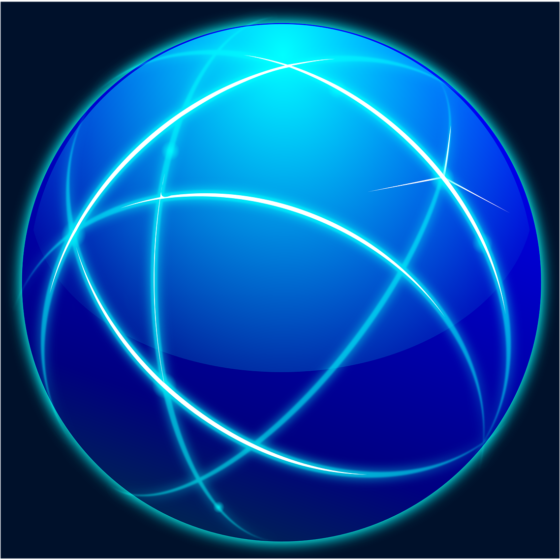 Abstract Blue Glowing Sphere PNG Image