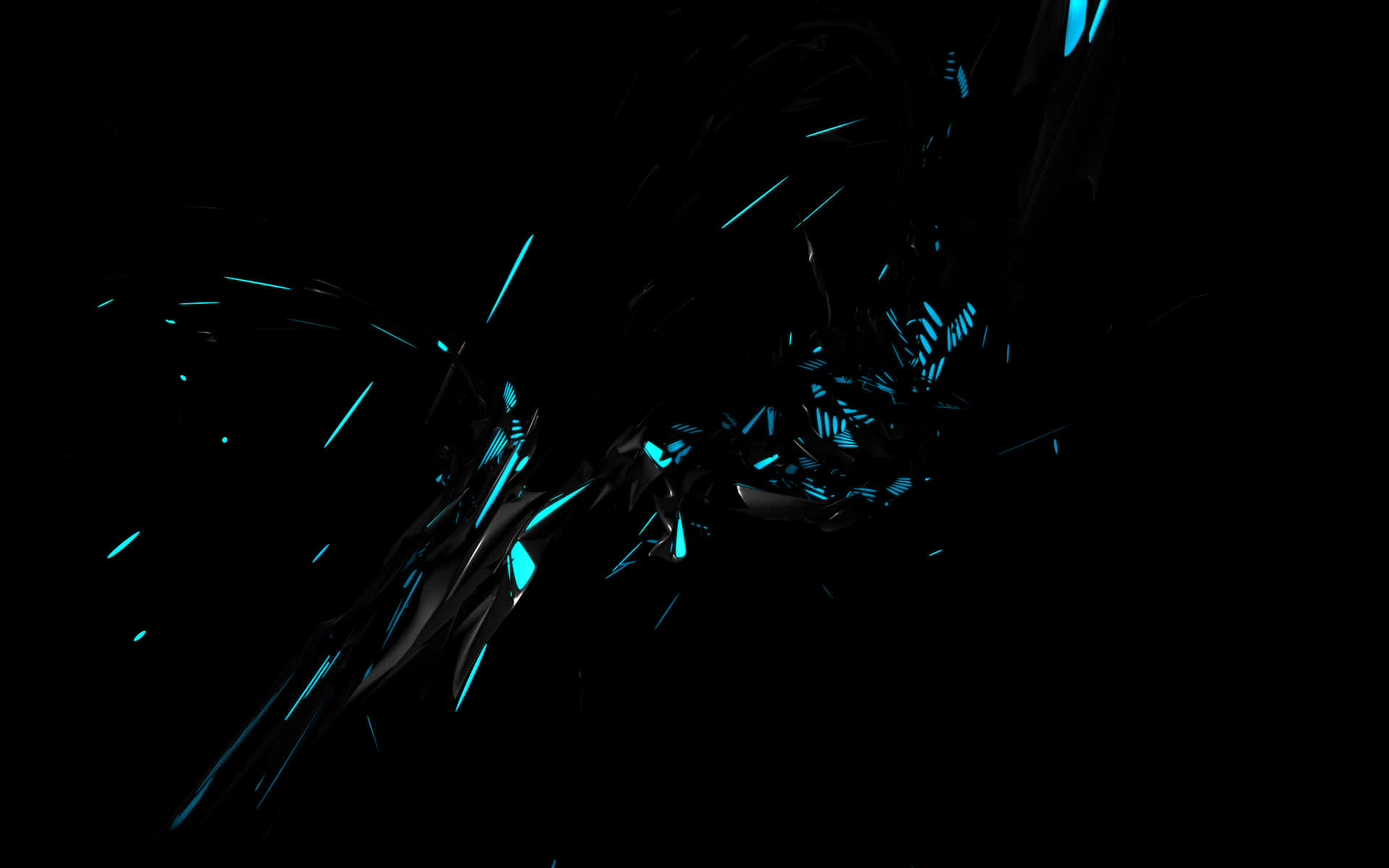 Abstract Blue Shardson Black Background PNG Image