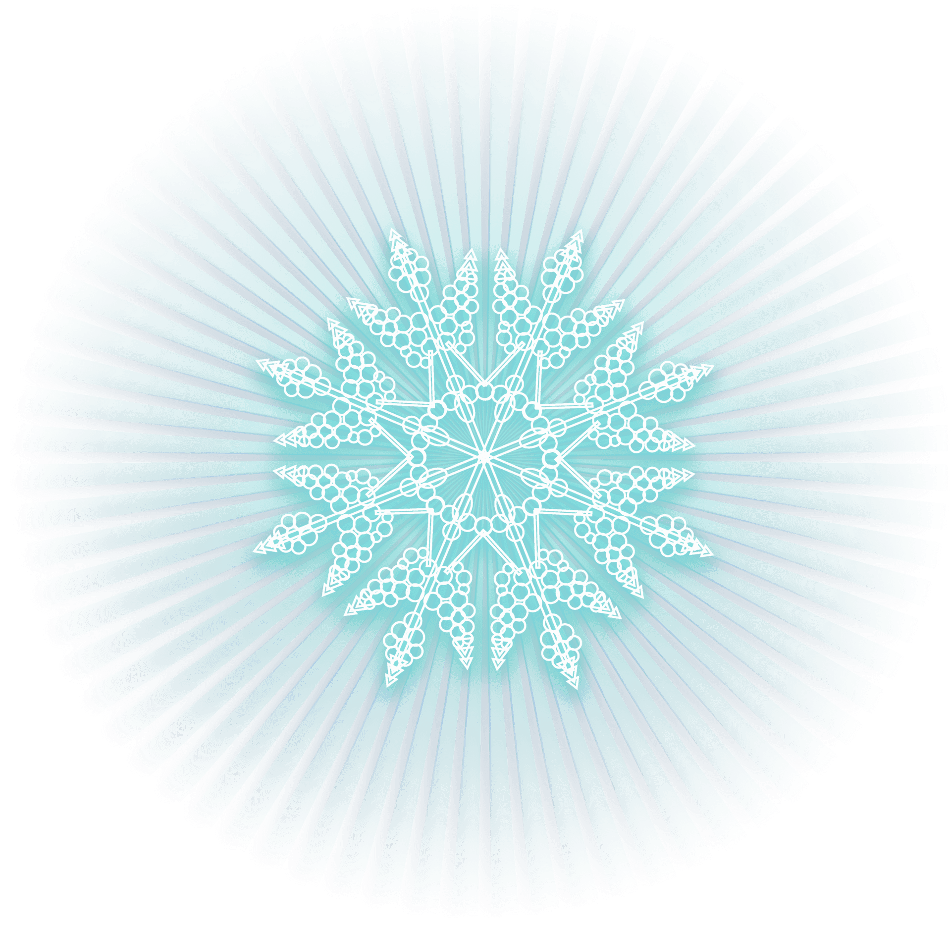 Abstract Blue Snowflake Design PNG Image