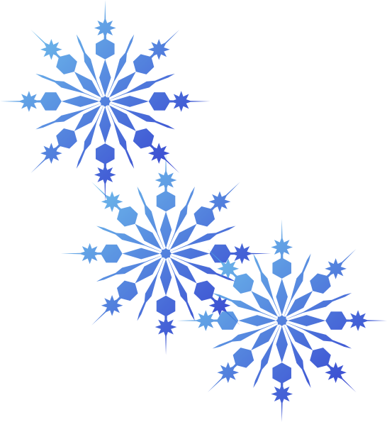 Abstract Blue Snowflakes Design PNG Image