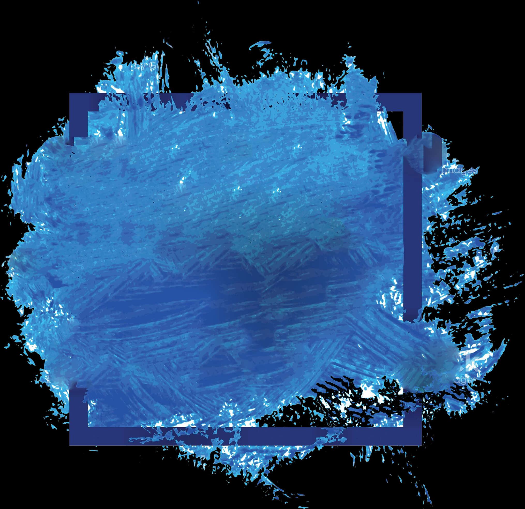 Abstract Blue Watercolor Splash PNG Image