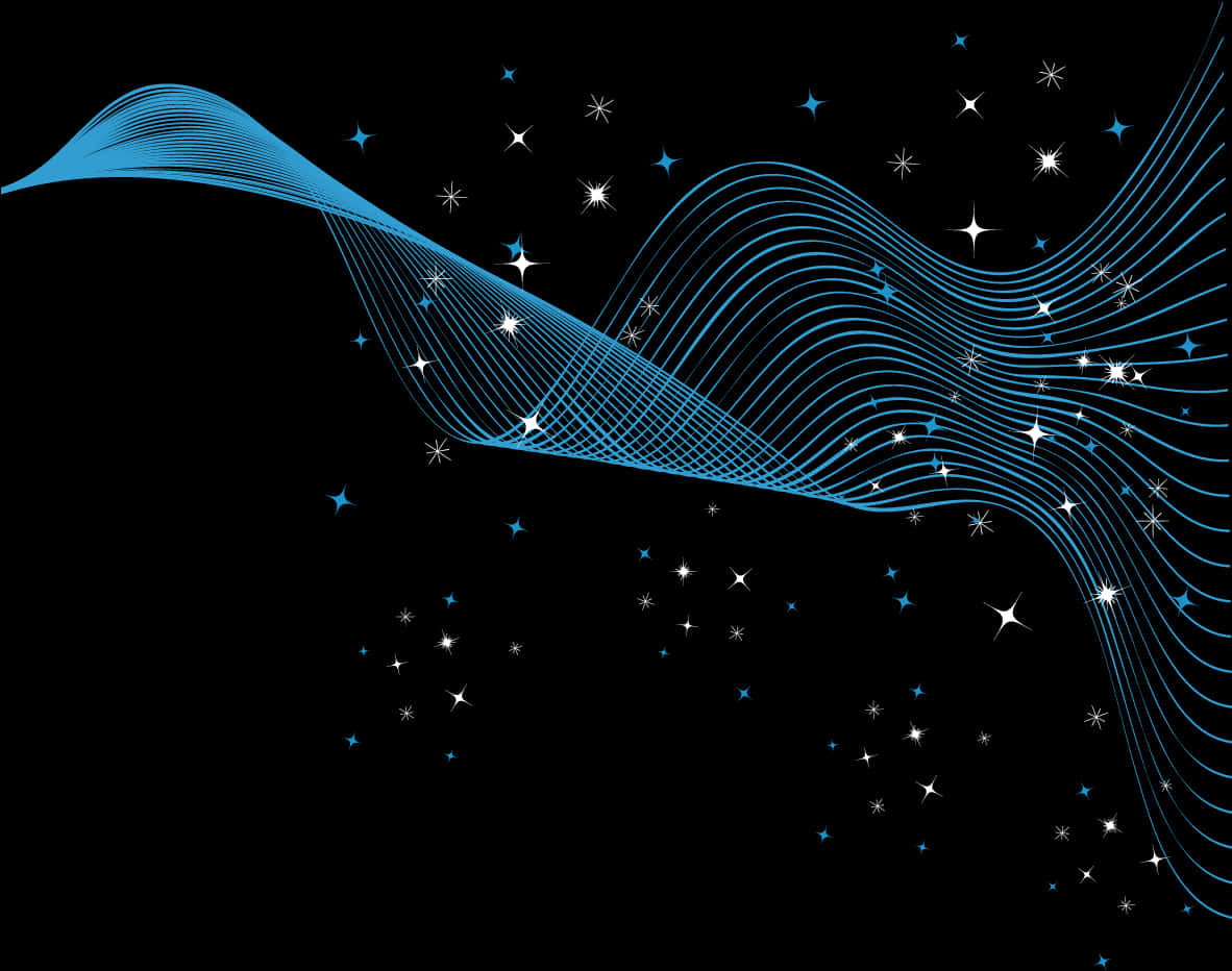 Abstract Blue Wave Design PNG Image