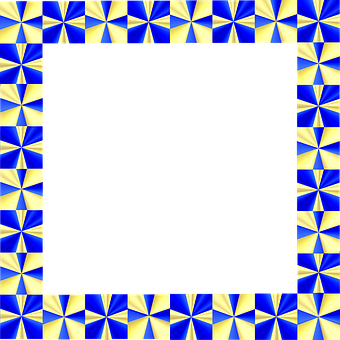 Abstract Blueand Yellow Frame Design PNG Image