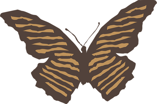 Abstract Brown Butterfly Illustration PNG Image