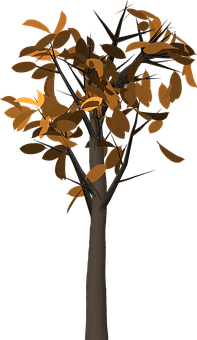 Abstract Brown Tree Artwork PNG Image