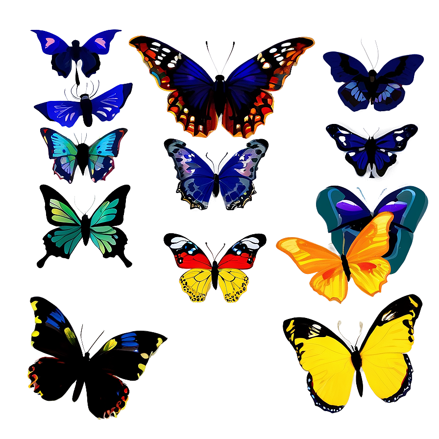 Abstract Butterflies Png Hmf39 PNG Image