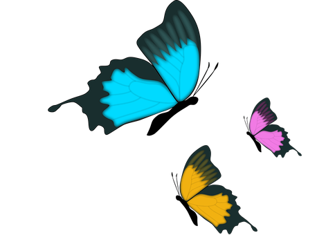 Abstract Butterfliesin Flight PNG Image