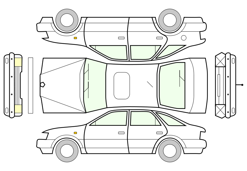 Abstract Car Top View Illustration PNG Image