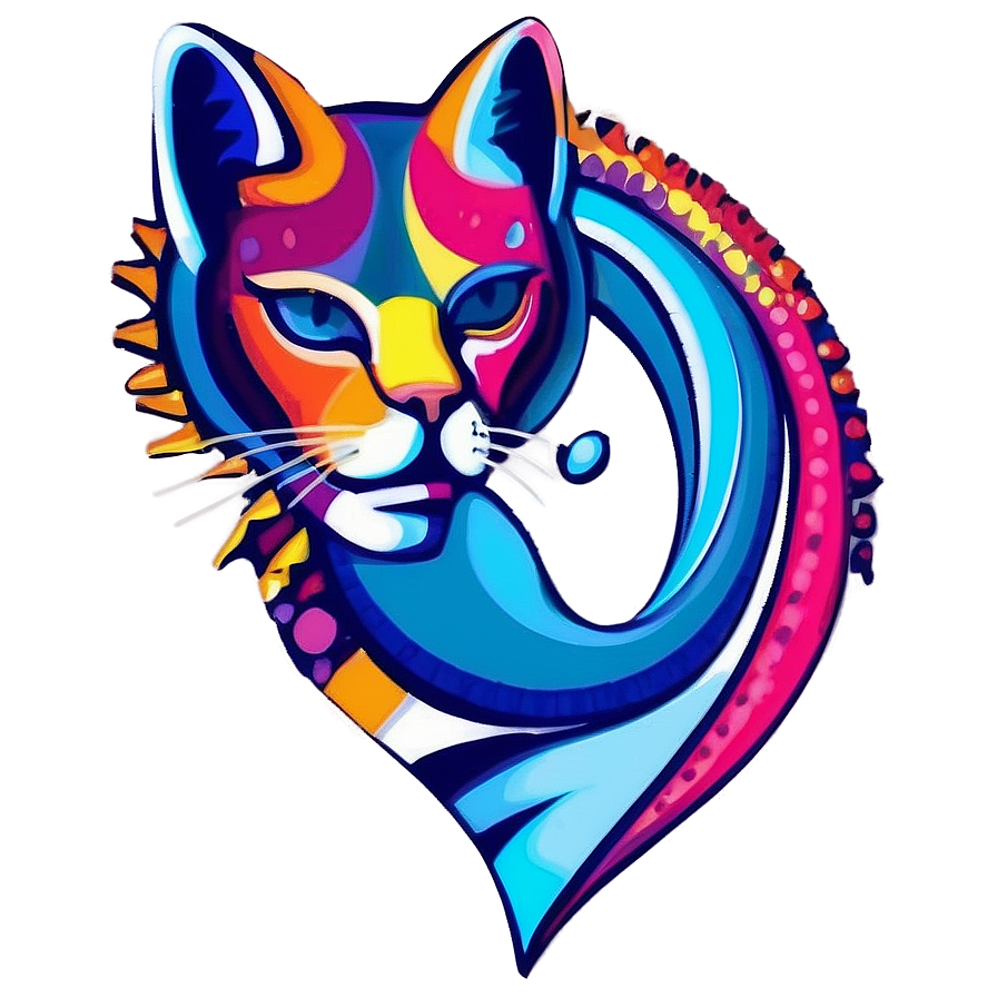 Abstract Cat Artwork Png A PNG Image