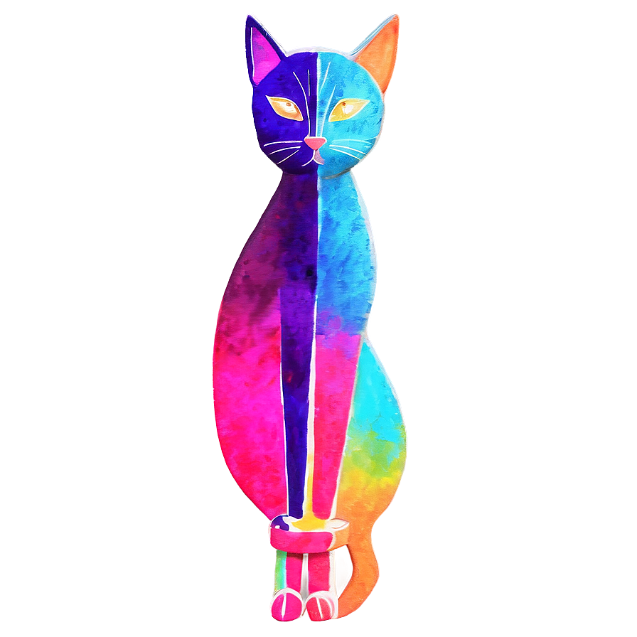 Abstract Cat Artwork Png C PNG Image