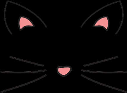 Abstract Cat Face Outline PNG Image